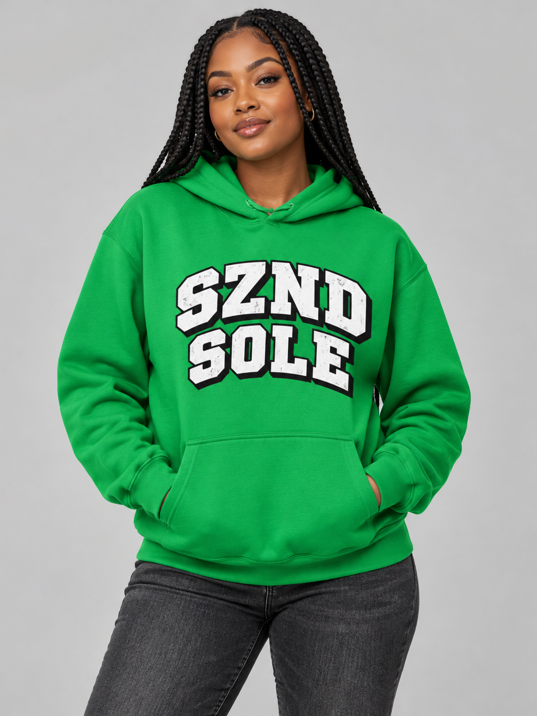 SZND SOLE DISTRESSED VARSITY HOODIE